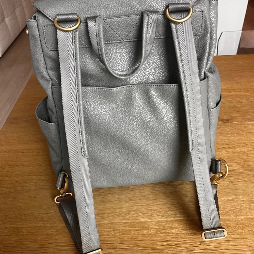 Freshly picked diaper bag backpack in stone